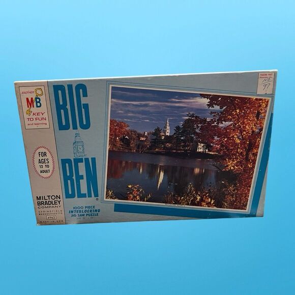Vintage 1968 Milton Bradley Big Ben Reflective Glory Jigsaw Puzzle 1000 Pieces - Picture 4 of 6